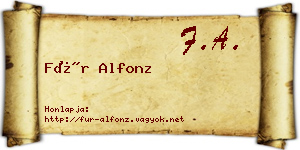 Für Alfonz névjegykártya